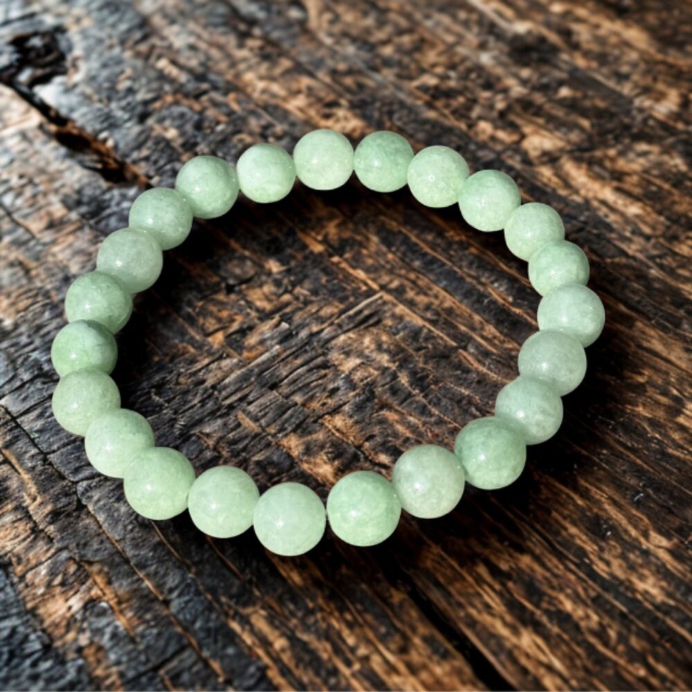 Burmese Jade Gemstone Bracelet 8MM Beads Stretch Crystal Jewelry - Picture 6 of 10